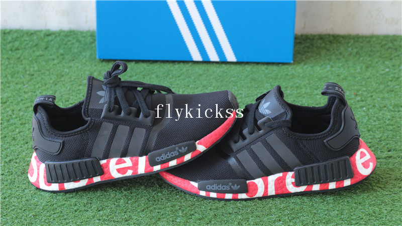 Supreme x Adidas NMD R1 Black Real Boost